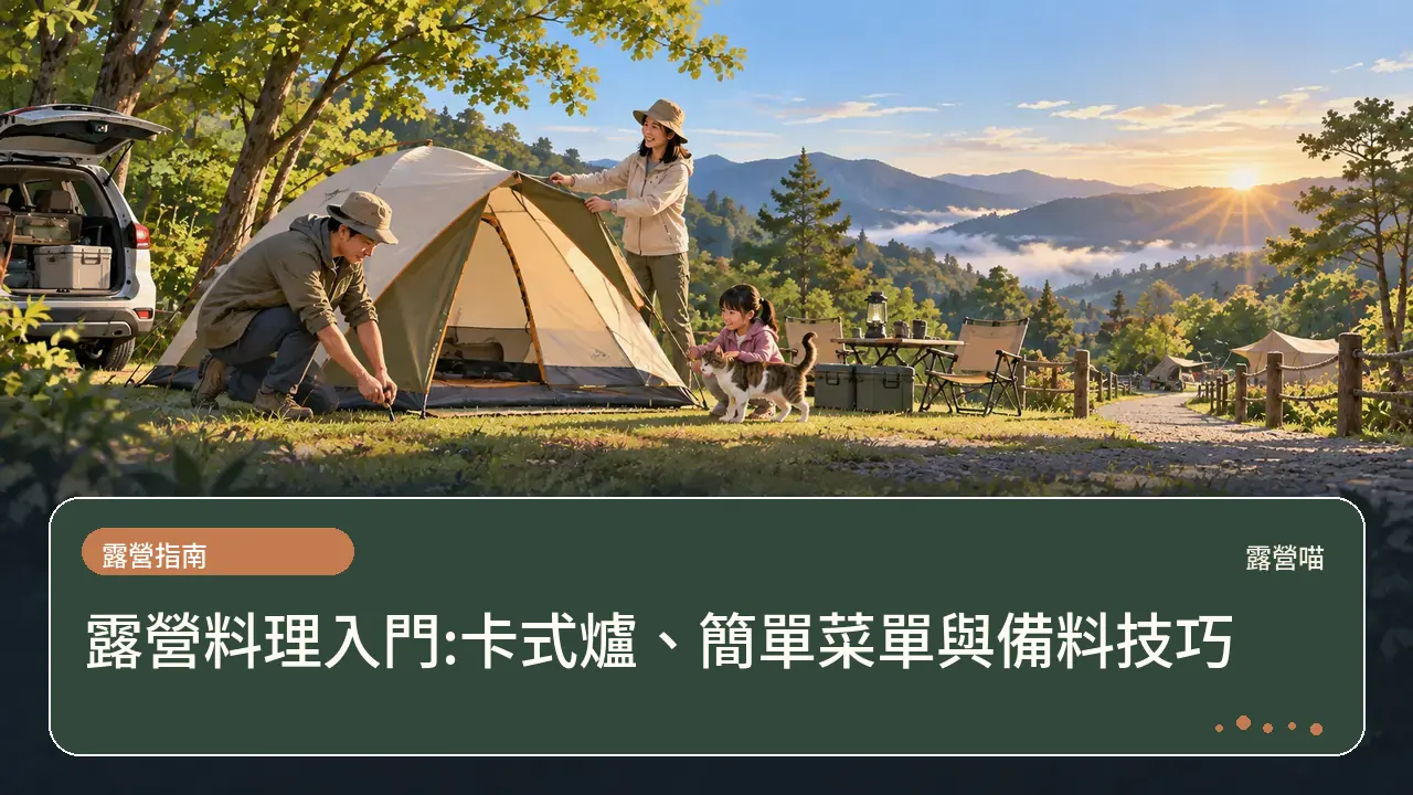 露營料理入門:卡式爐、簡單菜單與備料技巧主題插畫