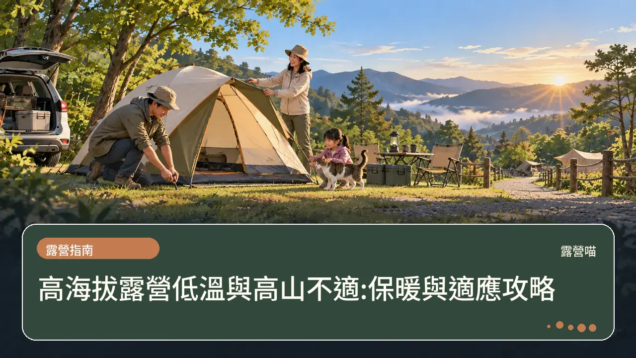 高海拔露營低溫與高山不適:保暖與適應攻略主題插畫