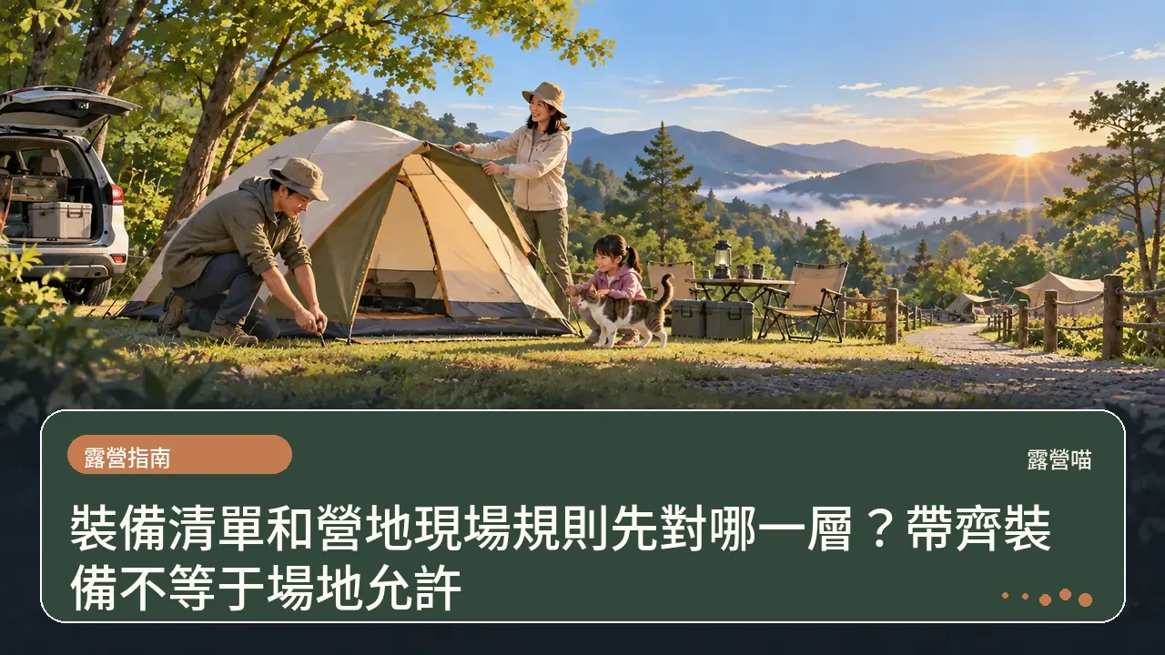 裝備清單和營地現場規則先對哪一層？帶齊裝備不等于場地允許主題插畫