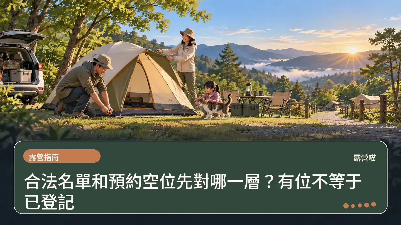 合法名單和預約空位先對哪一層？有位不等于已登記主題插畫