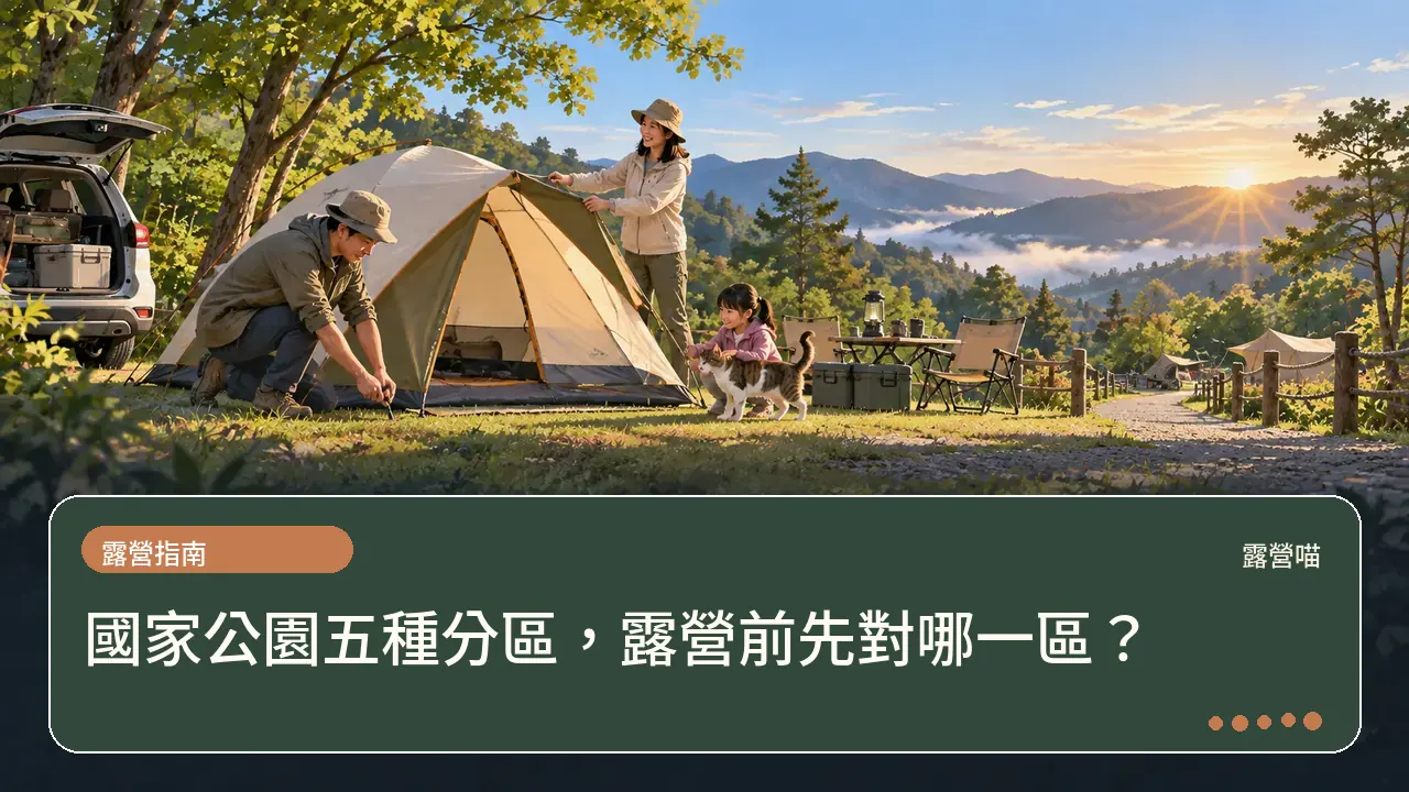 國家公園五種分區，露營前先對哪一區？主題插畫