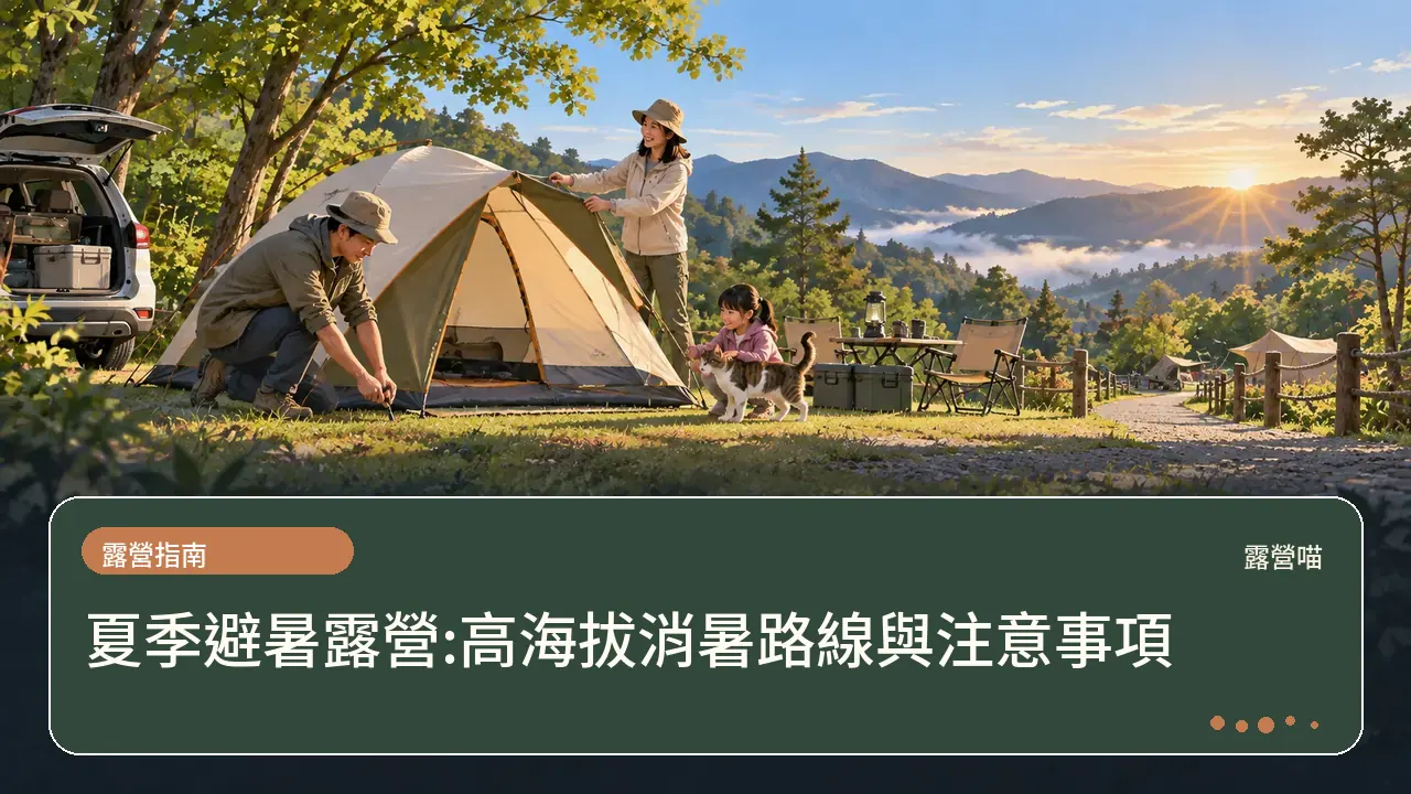 夏季避暑露營:高海拔消暑路線與注意事項主題插畫