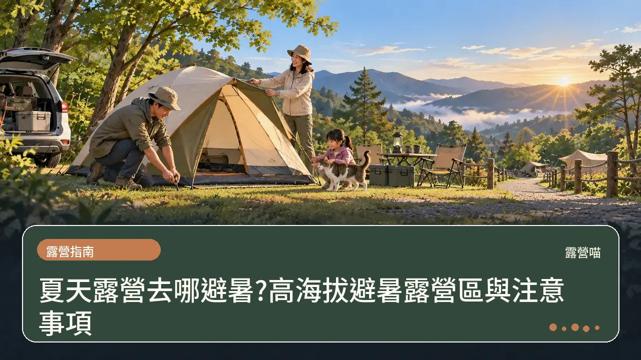 夏天露營去哪避暑?高海拔避暑露營區與注意事項主題插畫